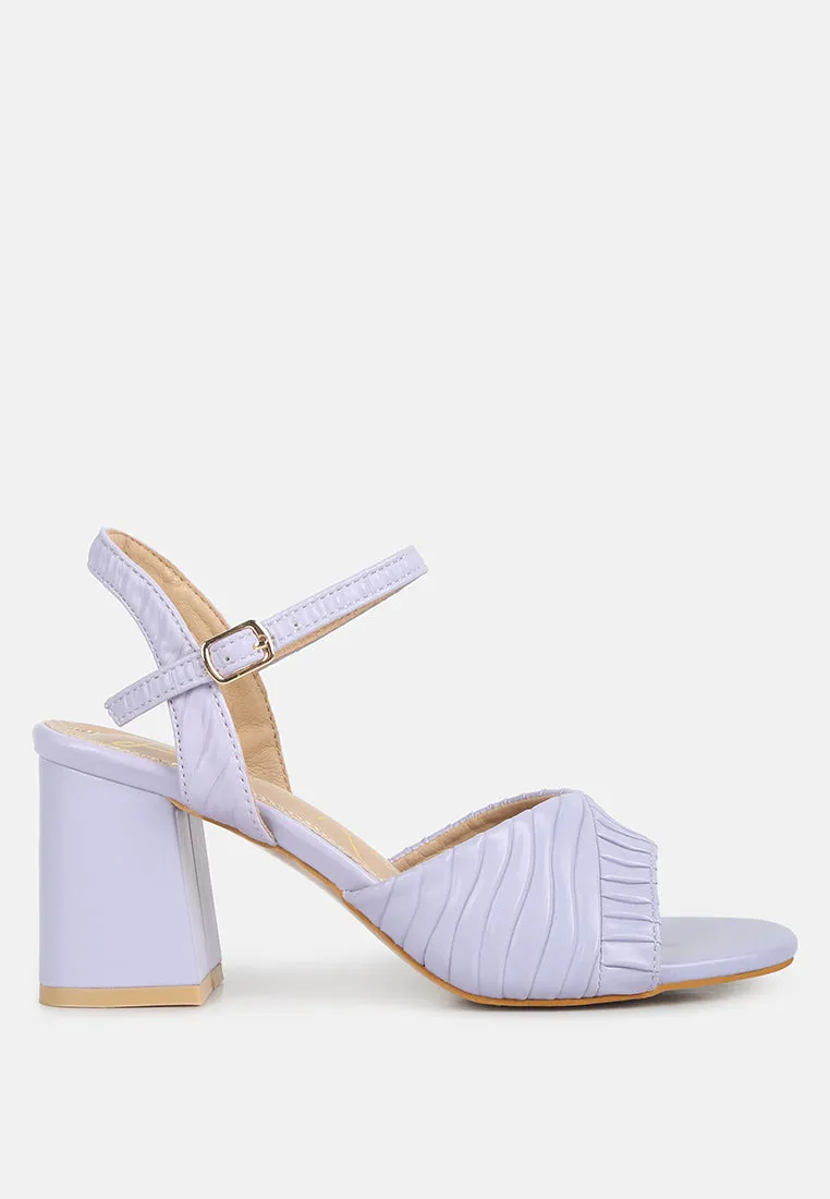 Nicholas Pleated Strap Block Heel Sandals By Ruw