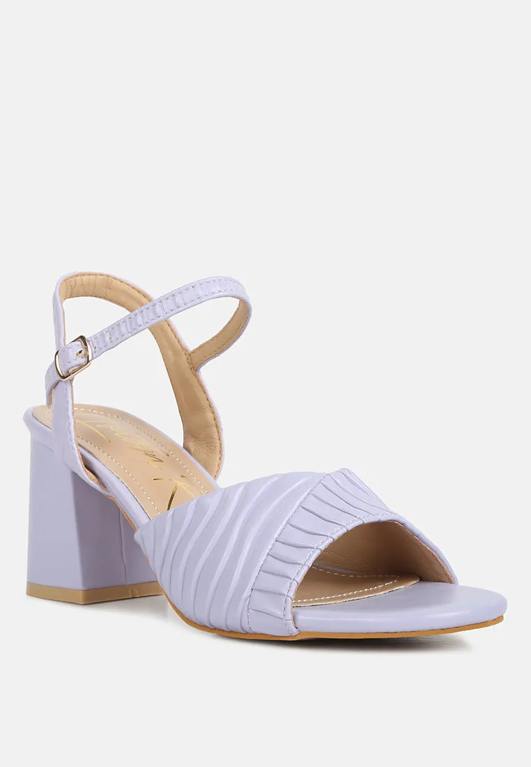 Nicholas Pleated Strap Block Heel Sandals By Ruw