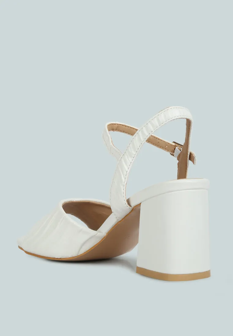 Nicholas Pleated Strap Block Heel Sandals By Ruw