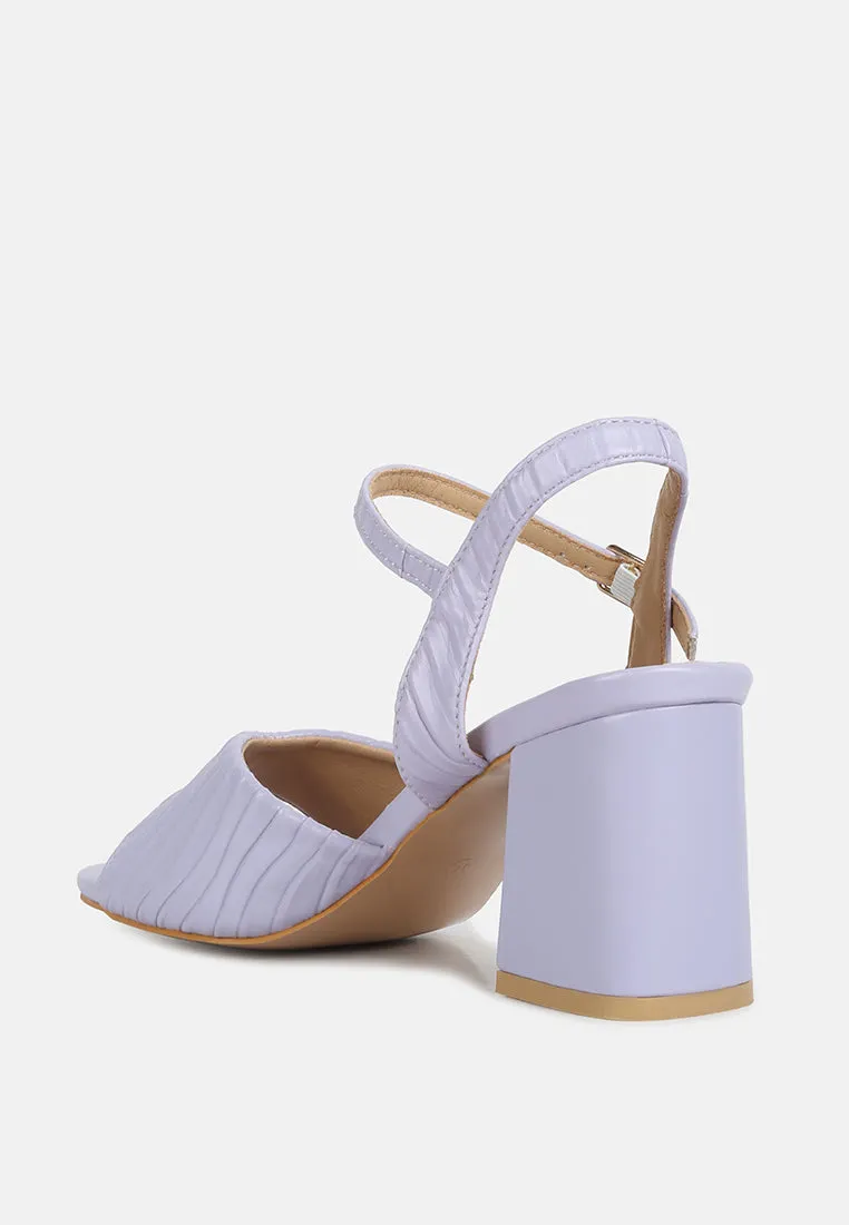 Nicholas Pleated Strap Block Heel Sandals By Ruw