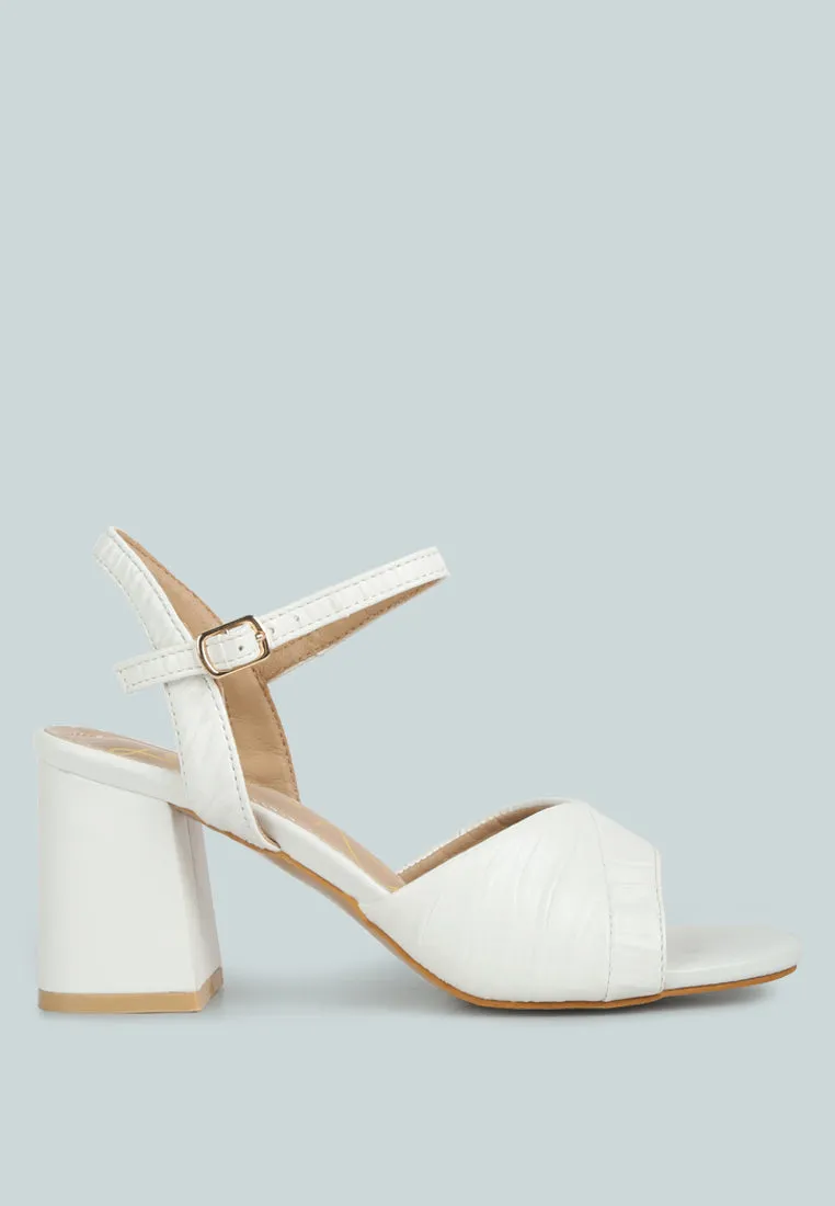 Nicholas Pleated Strap Block Heel Sandals By Ruw