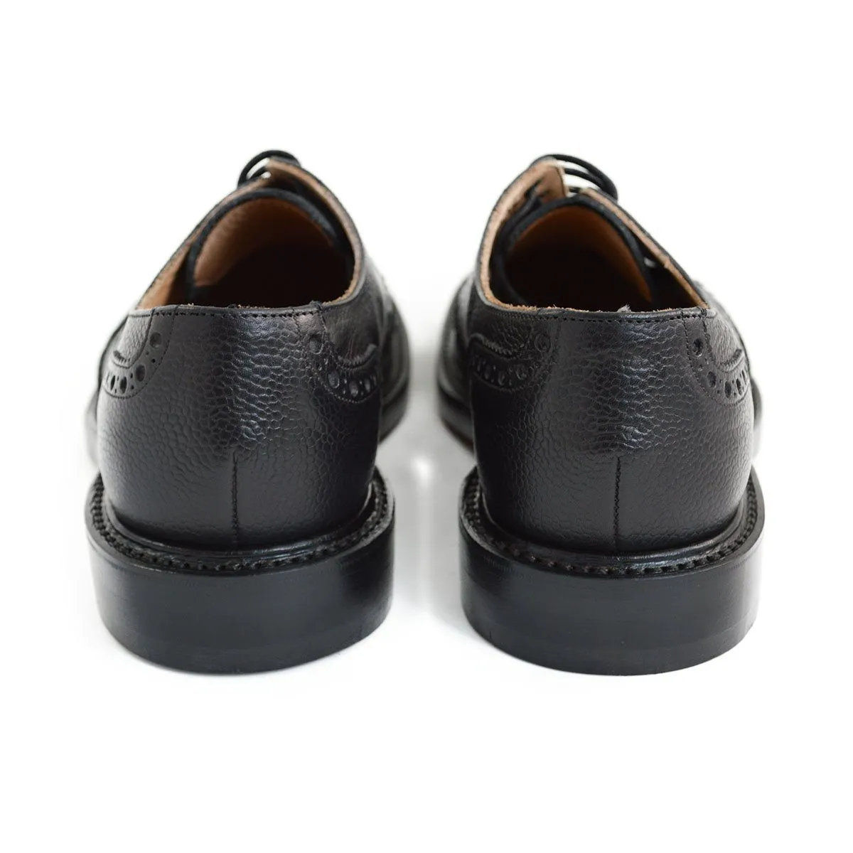 NPS WILSON Brogue Shoes - Black Grain with Double Leather Sole