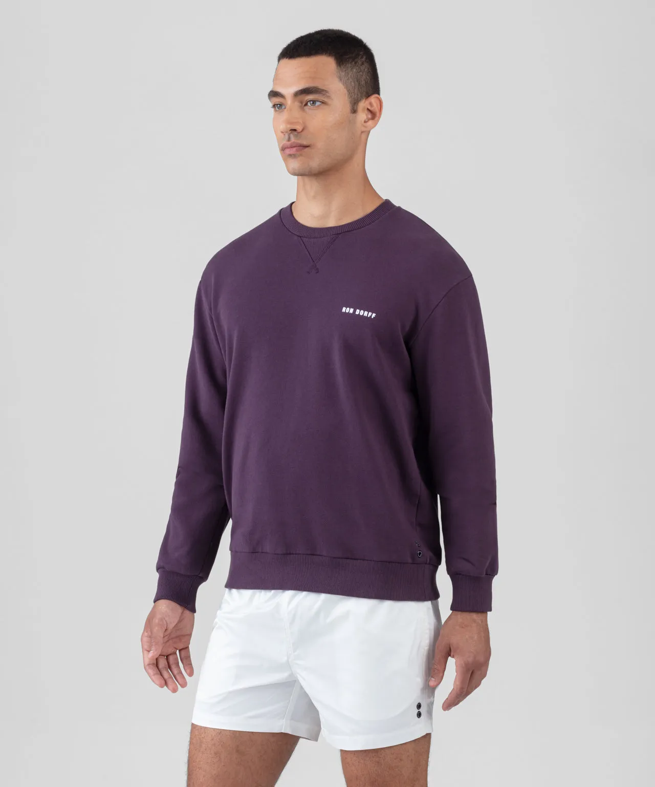 Organic Cotton Relaxed Fit Sweatshirt: Deep Plum