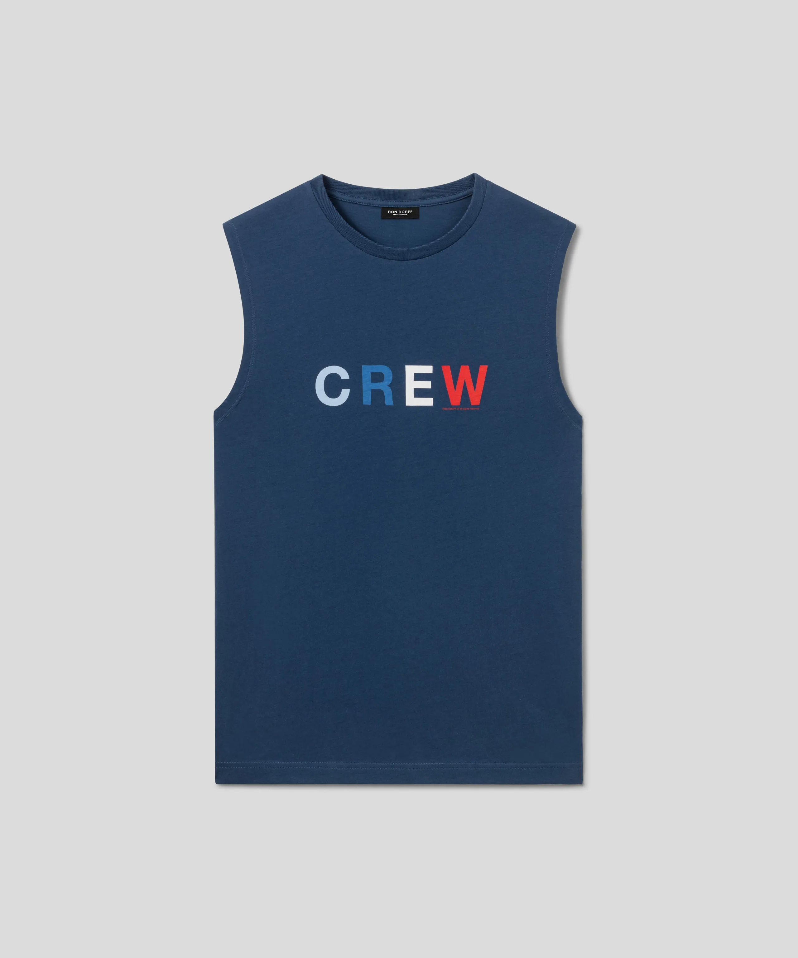 Organic Cotton Sleeveless T-Shirt "CREW": Deep Blue