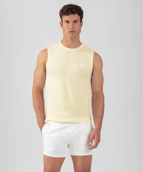 Organic Cotton Sleeveless T-Shirt "DISCIPLINE": Scandi Yellow