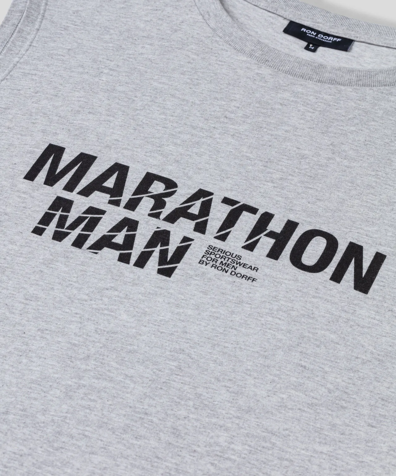 Organic Cotton Sleeveless T-Shirt "MARATHON MAN": Heather Grey