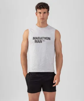 Organic Cotton Sleeveless T-Shirt "MARATHON MAN": Heather Grey