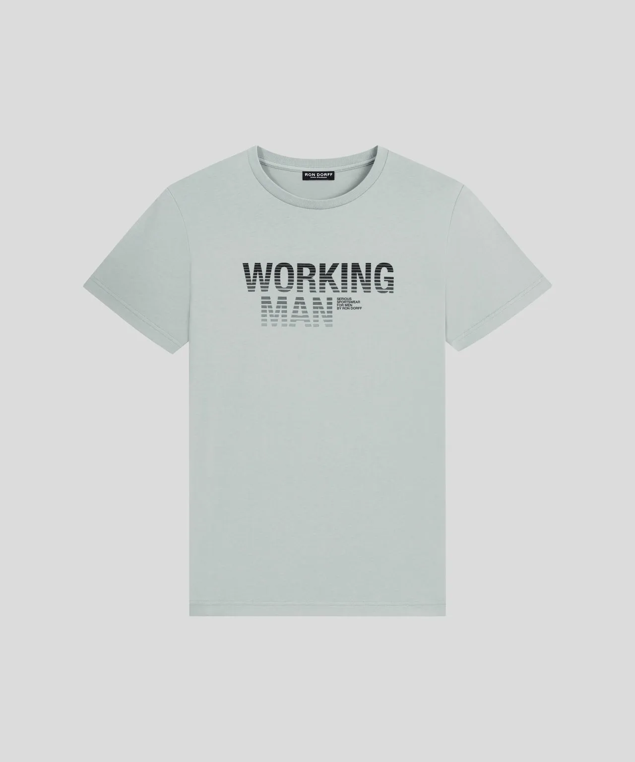 Organic Cotton T-Shirt "WORKING MAN": Light Sage