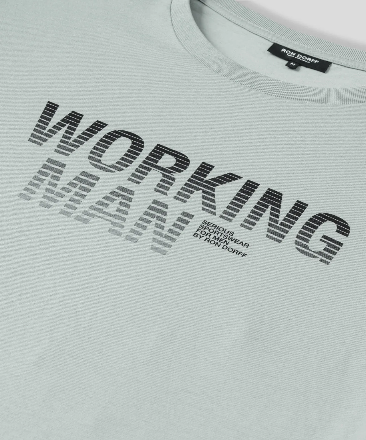 Organic Cotton T-Shirt "WORKING MAN": Light Sage