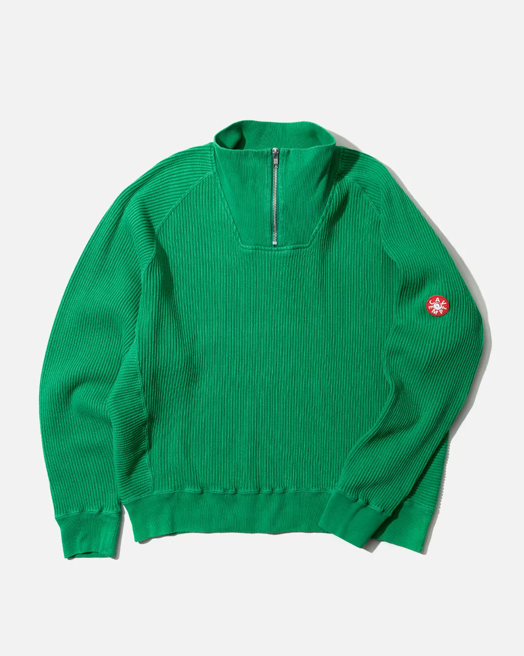 Overdye Wide Rib Cut Zip Half - Green