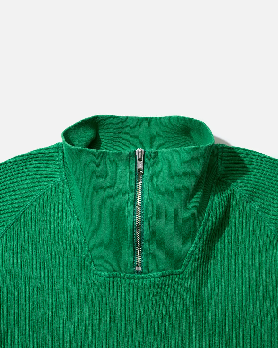 Overdye Wide Rib Cut Zip Half - Green