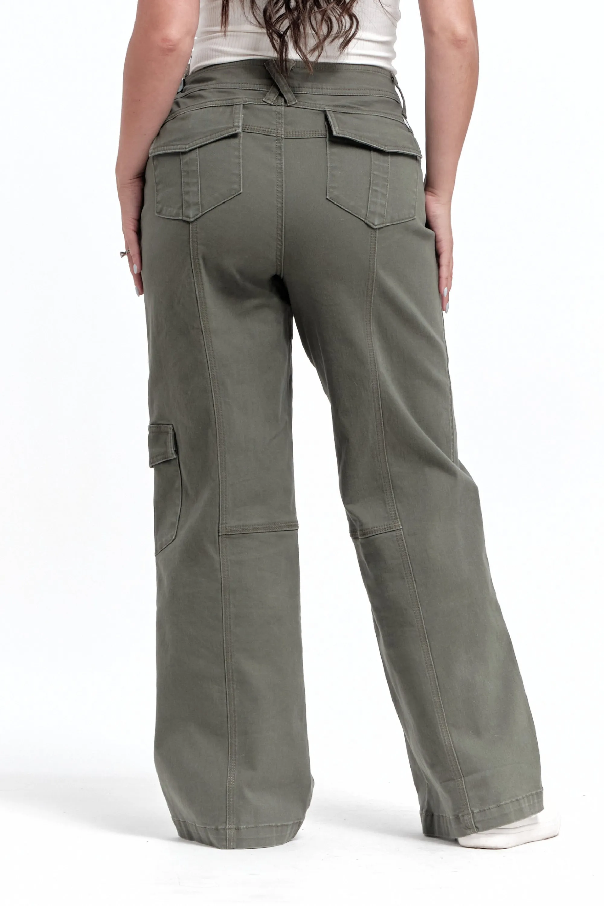 Petite Twill Cargo Wide Leg in Kasey