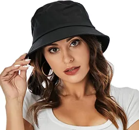 Plain Black Summer Reversible  Bucket Hat