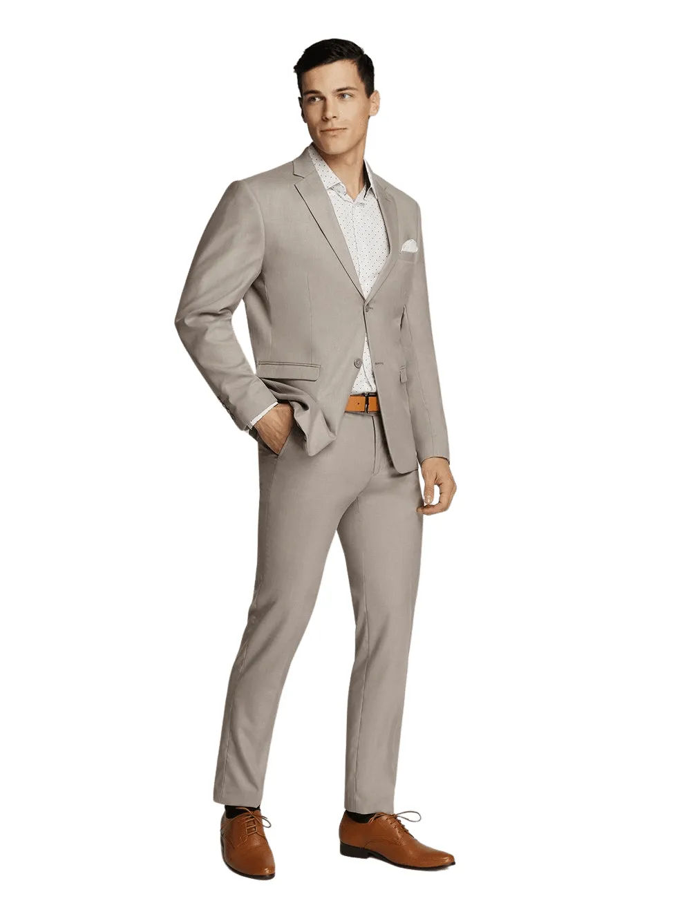 Poly Wool Fawn Formal Suit