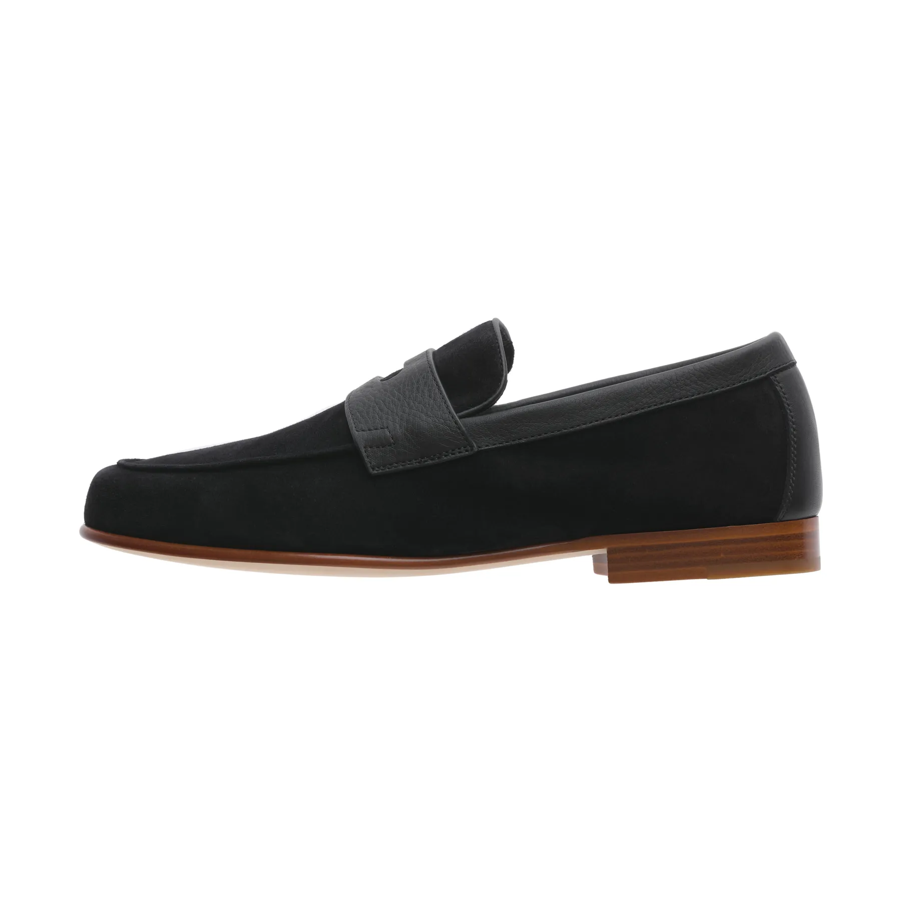 "Hendra" Classic Suede Loafer in Black