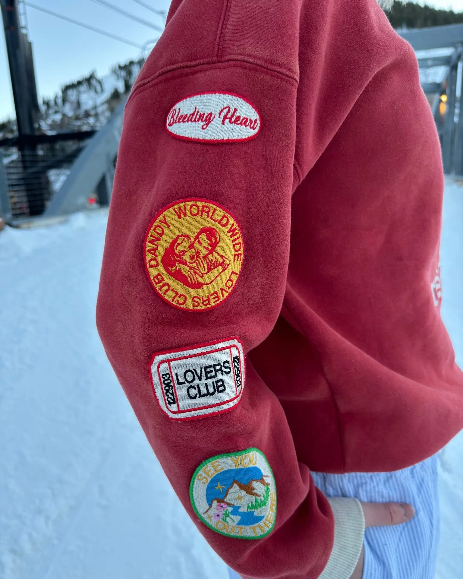 "Lovers Club" Crew Neck in Vintage Washed Red