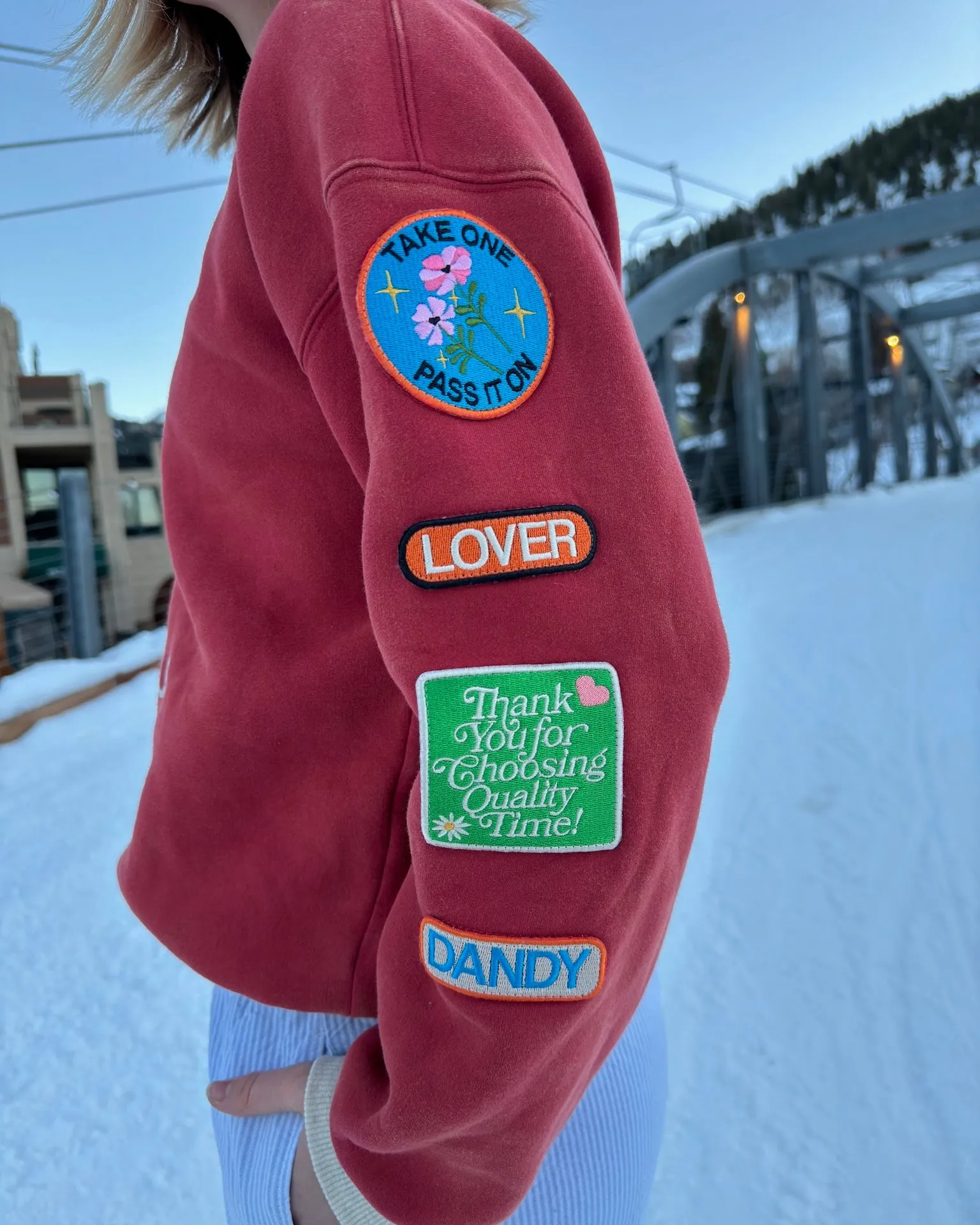 "Lovers Club" Crew Neck in Vintage Washed Red