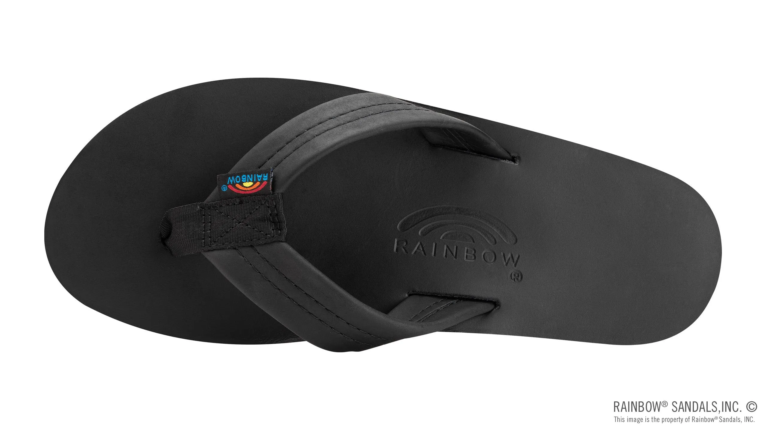 Rainbow Sandals Men's - Single Layer - 1" Strap - Black