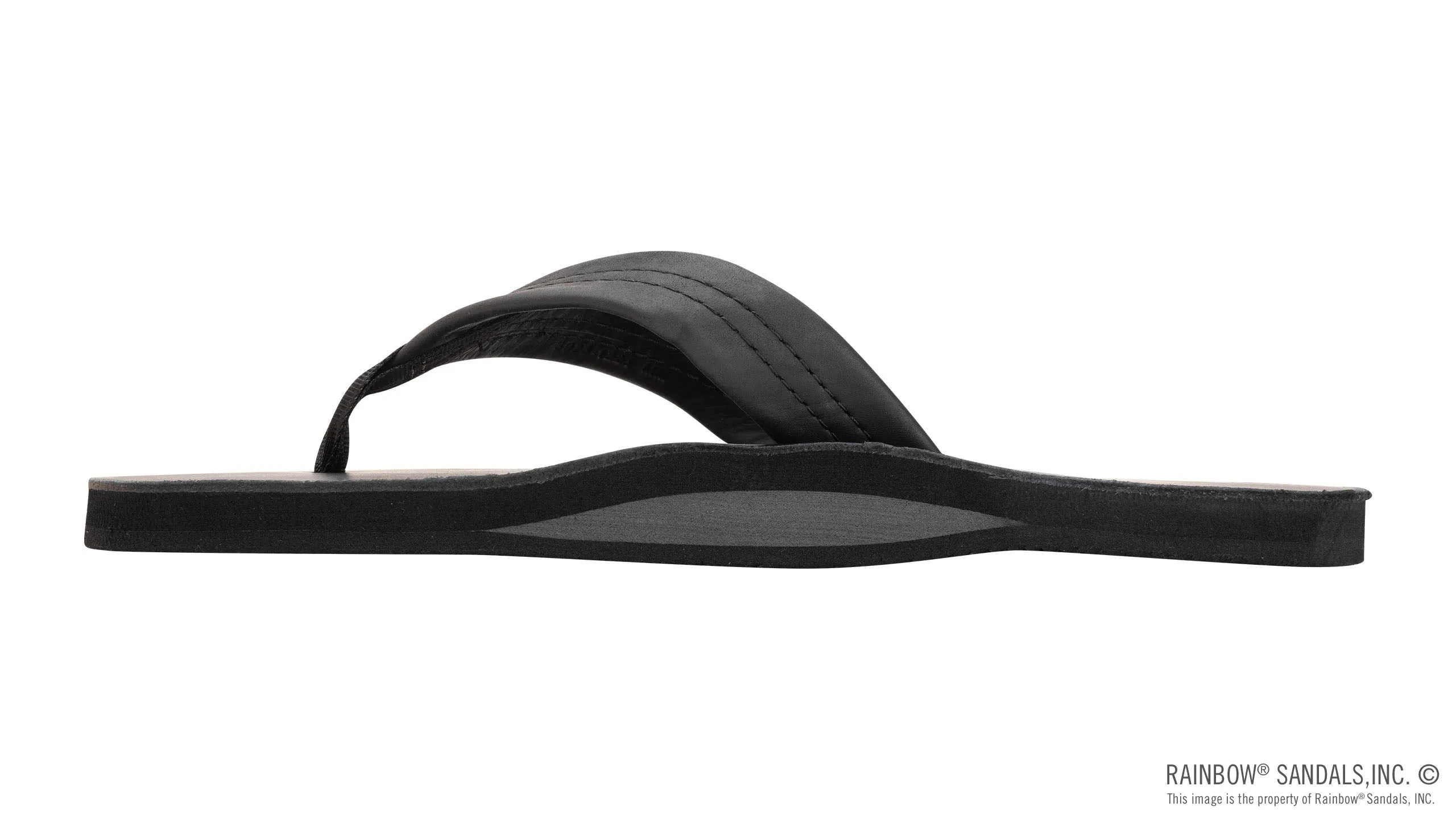 Rainbow Sandals Men's - Single Layer - 1" Strap - Black