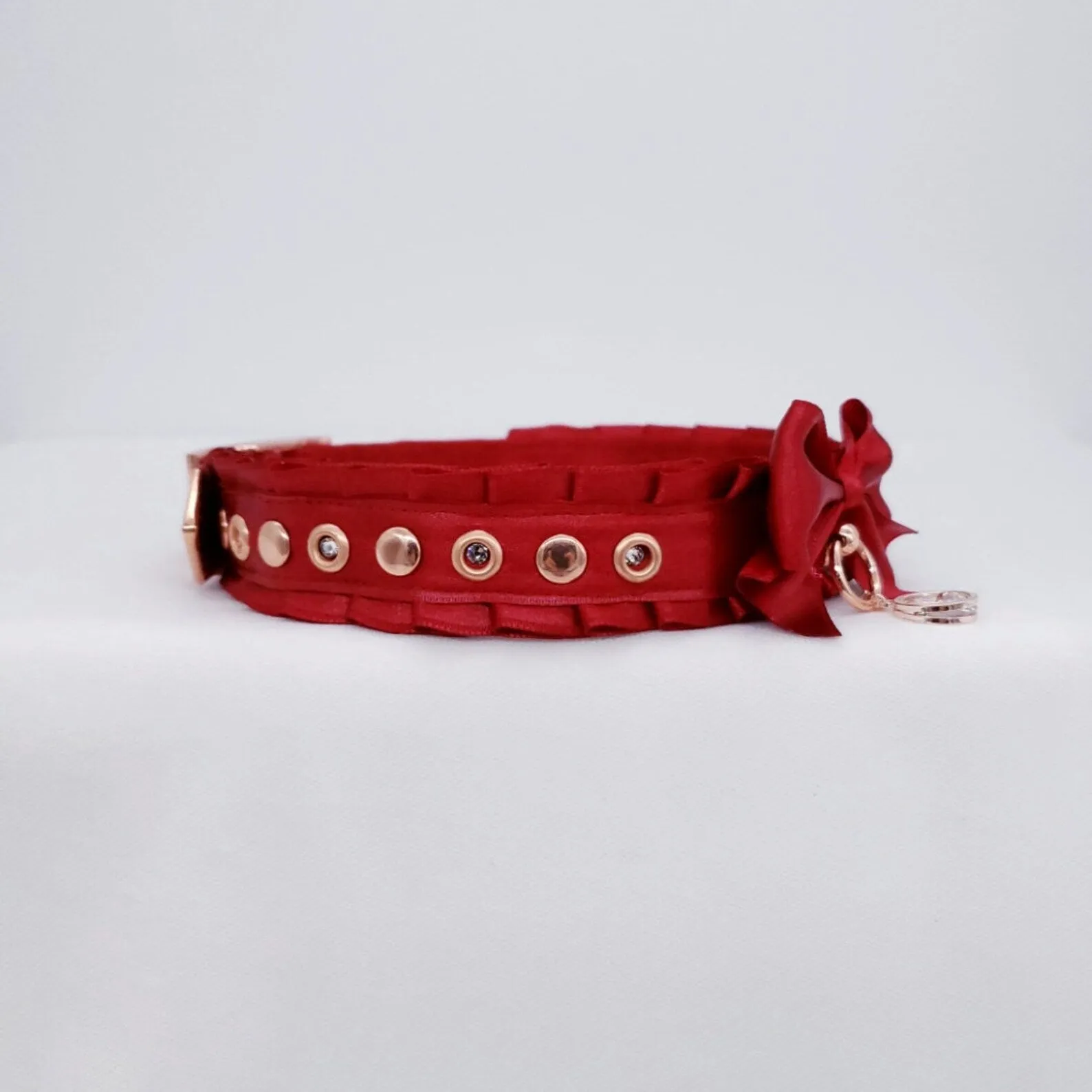 Red and Rose Gold Rivet Collar