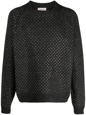 RHINESTONE-EMBELLISHED CREW-NECK JUMPER