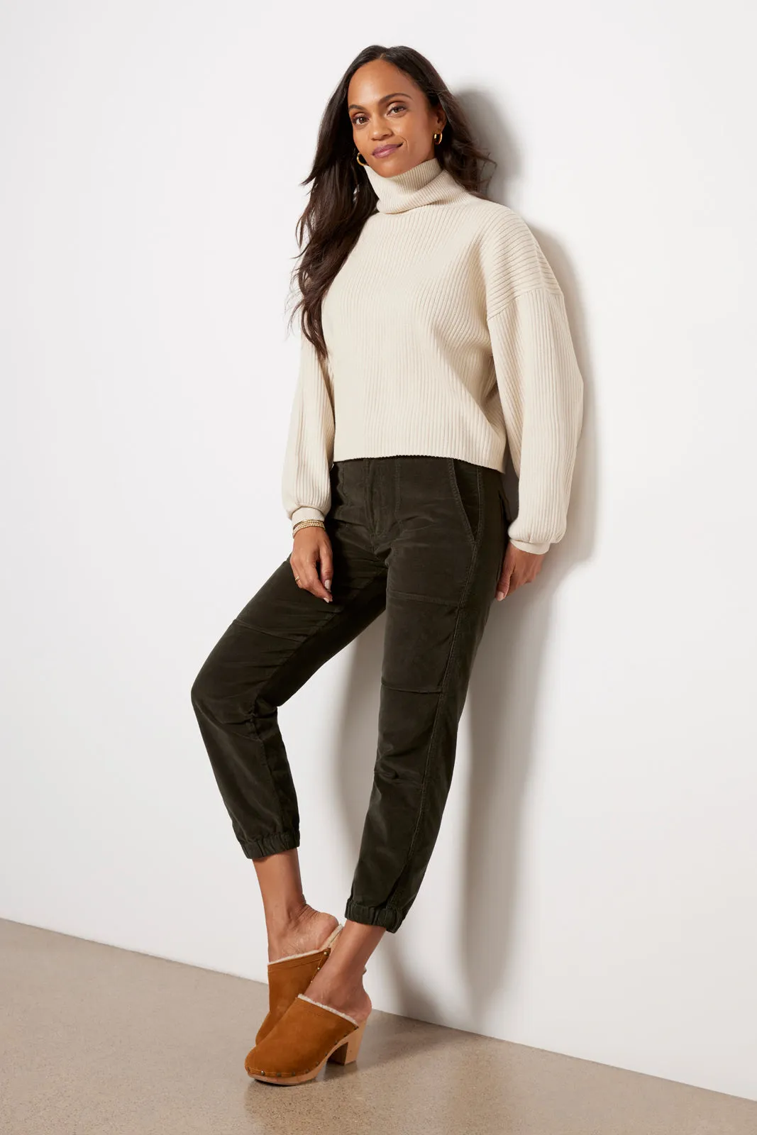 Rib Mock Neck Sweater