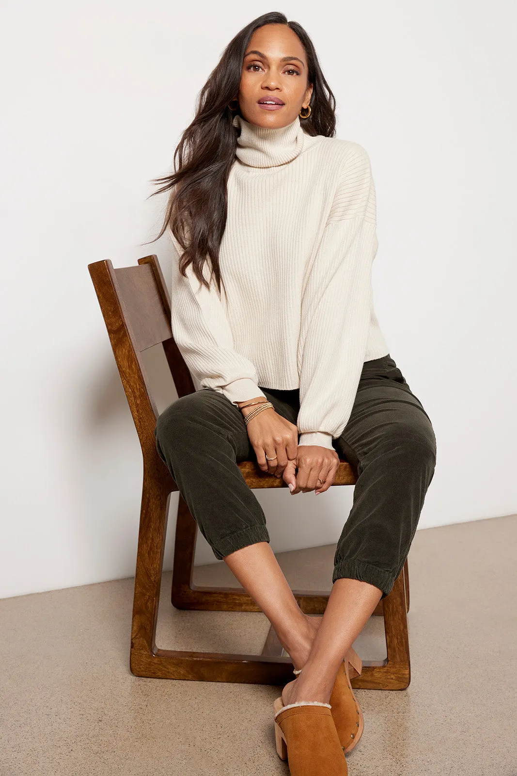 Rib Mock Neck Sweater