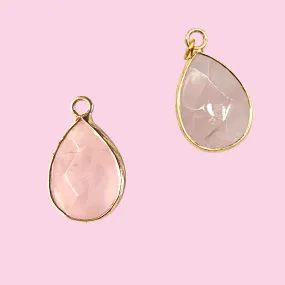 Rose Quartz Crystal Drop Charm