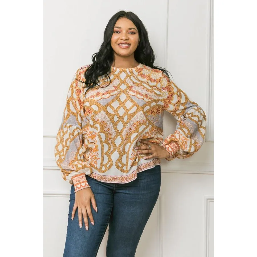 Royal Curves Moroccan Printed Blouse