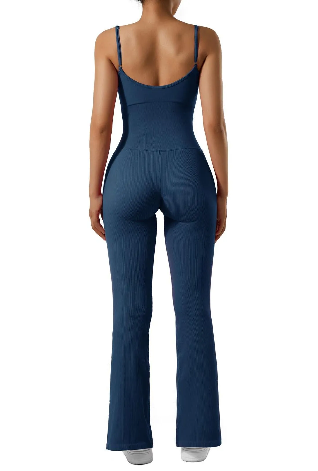 Seamless Ribbed Flare Jumpsuit