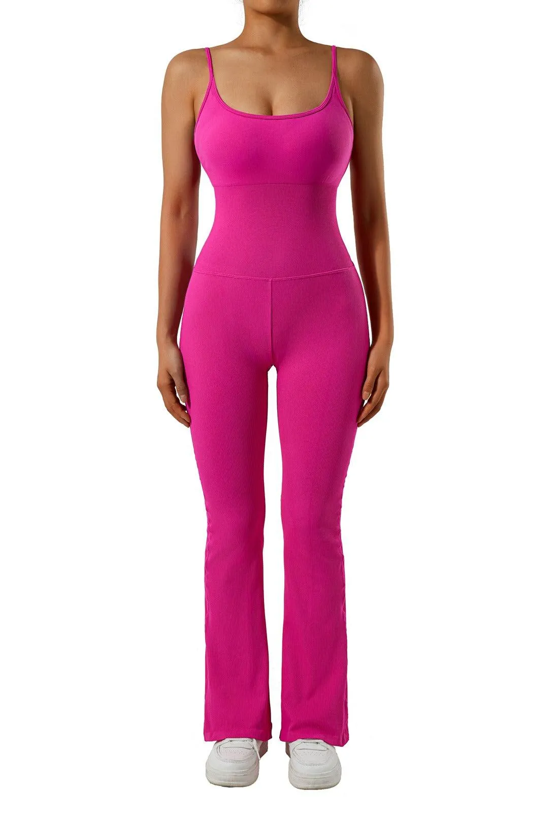 Seamless Ribbed Flare Jumpsuit