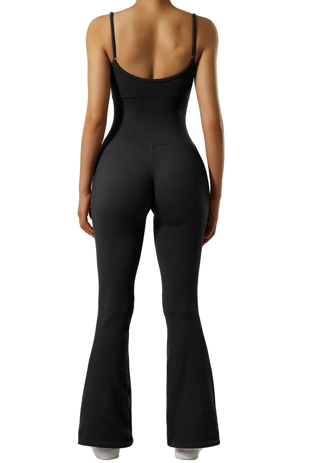 Seamless Ribbed Flare Jumpsuit