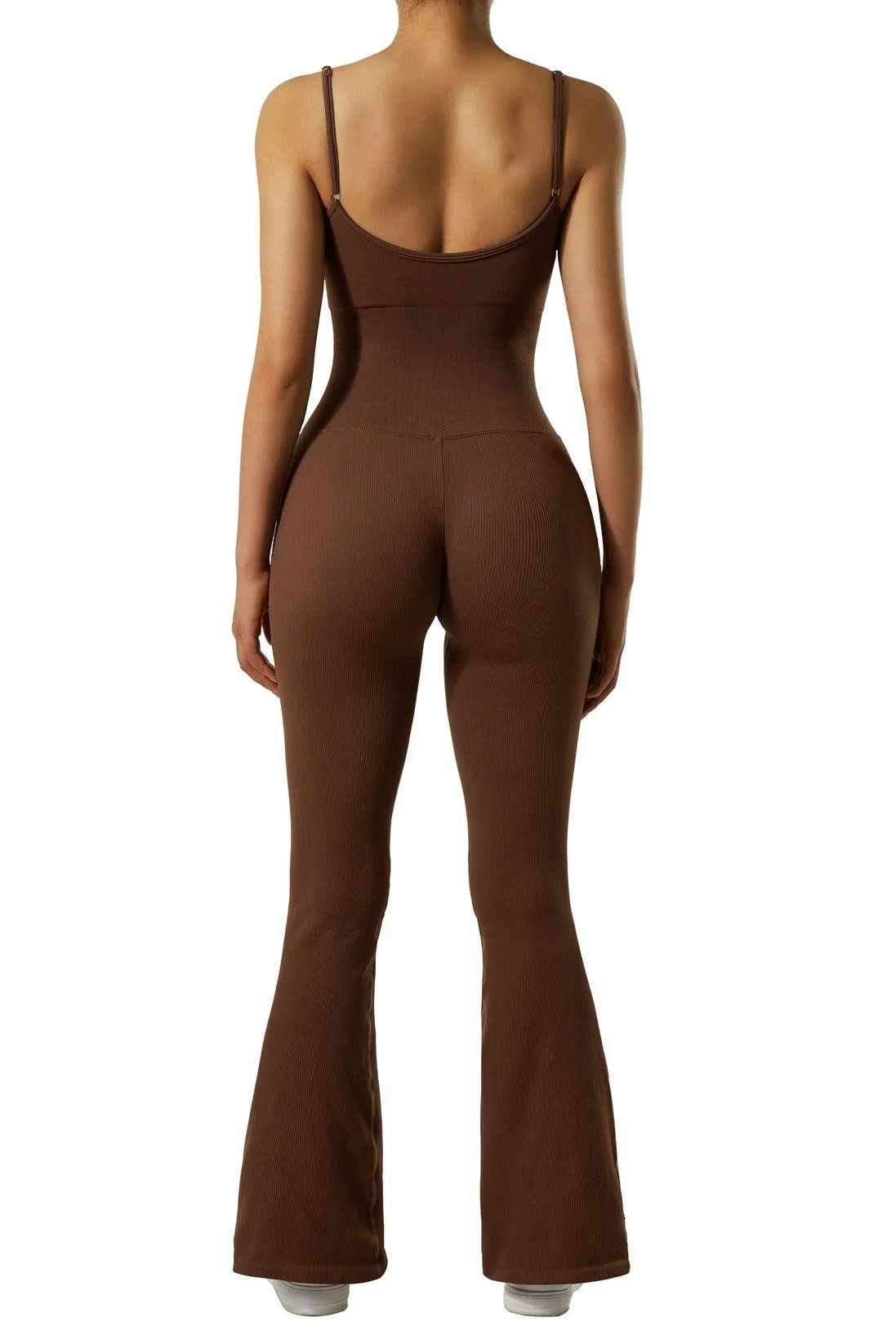 Seamless Ribbed Flare Jumpsuit