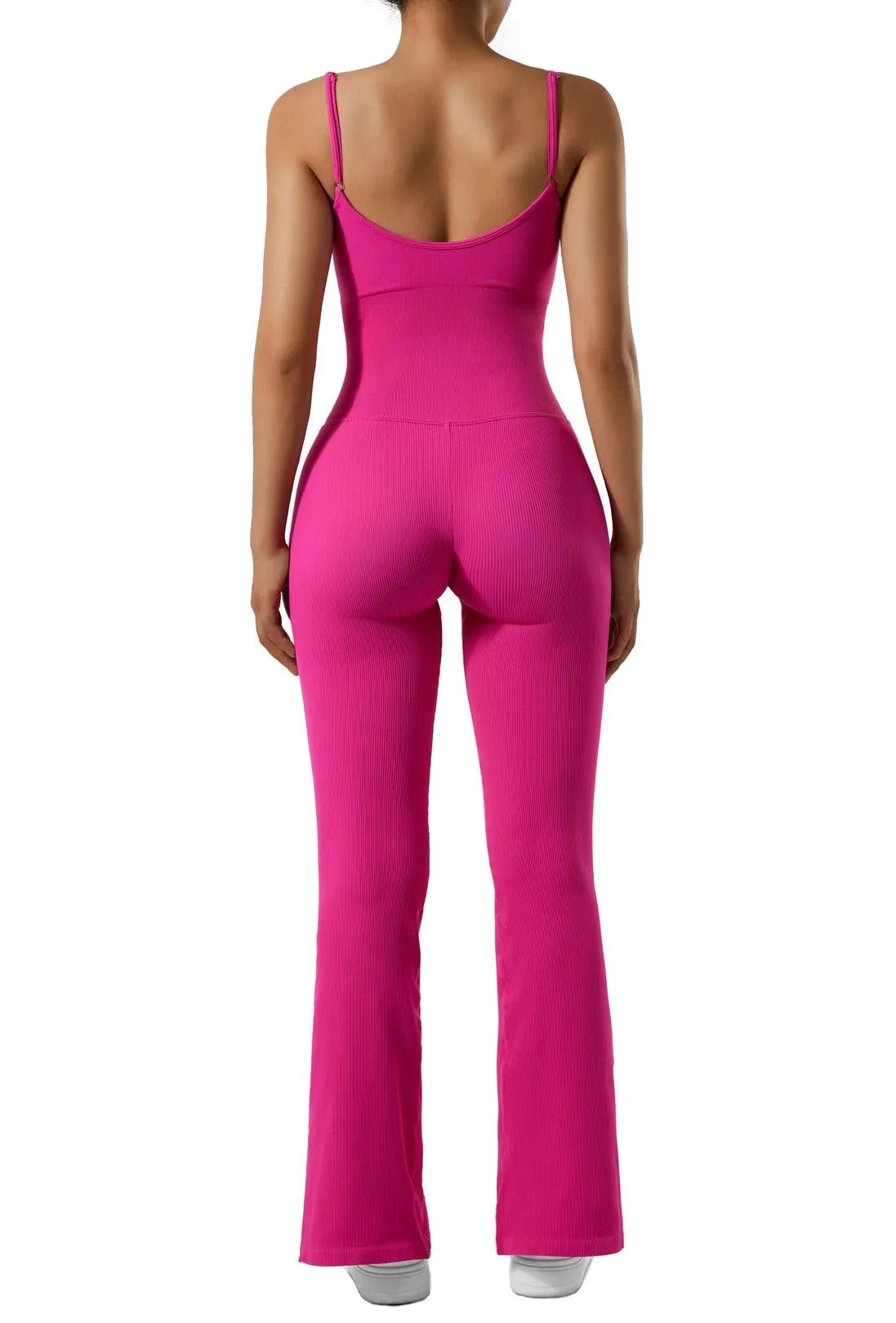 Seamless Ribbed Flare Jumpsuit