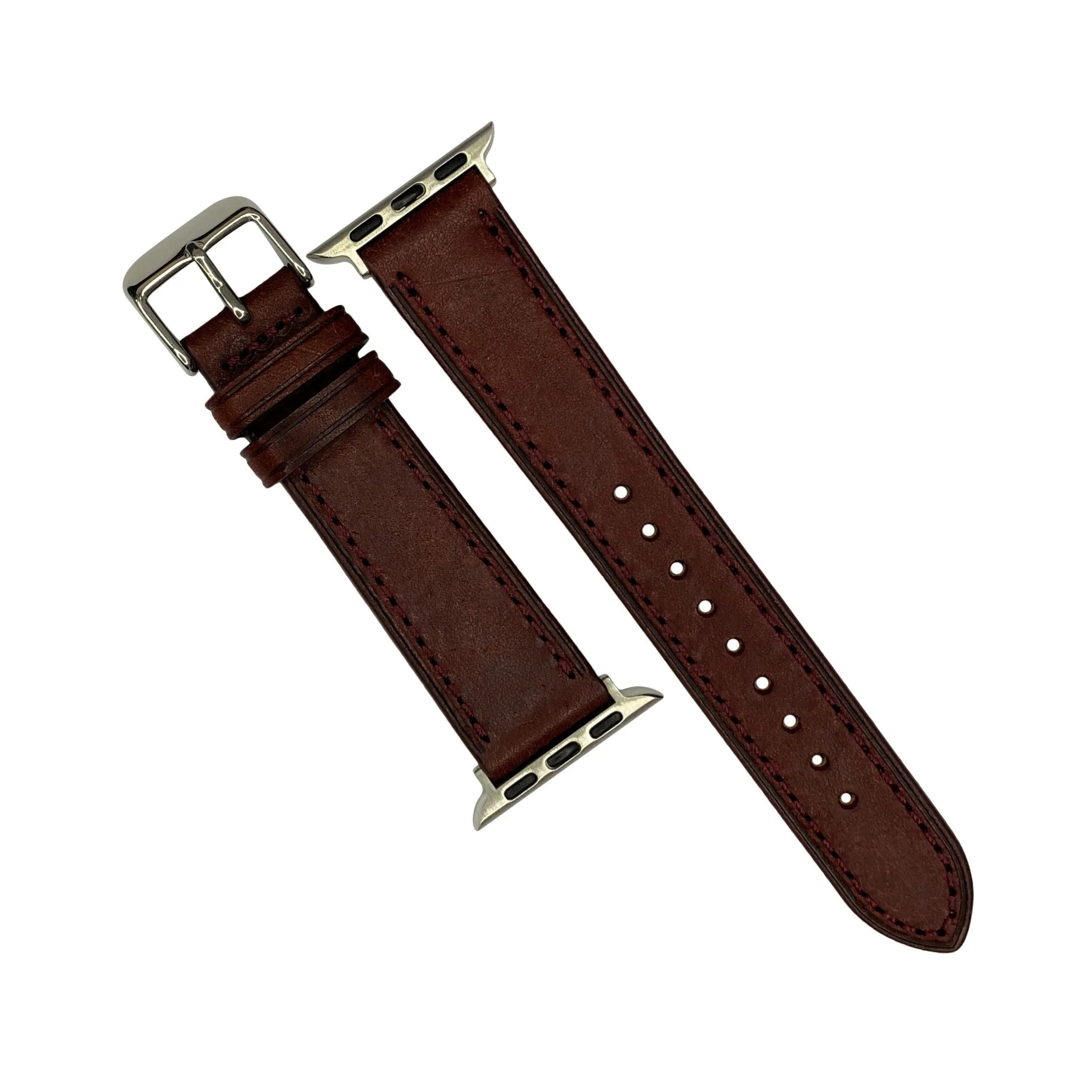 Signature Pueblo Leather Strap in Bordeaux (Apple Watch)