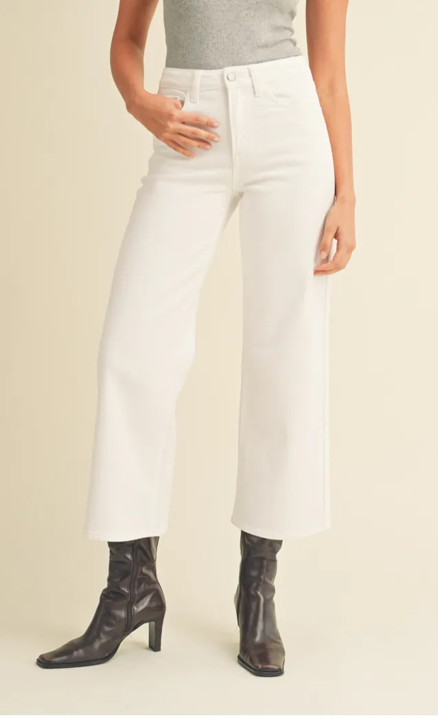 SLIM WIDE LEG IN WHITE