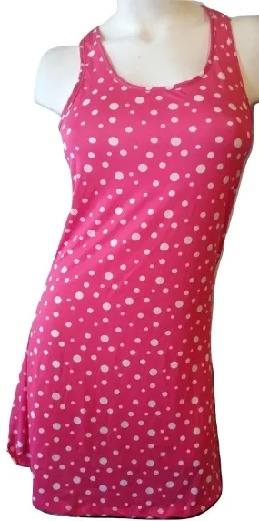 Slinky Slip-on Nightie Hot Pink w/ Polka Dot