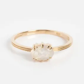 Solid Gold Oval Cut Moonstone Ring