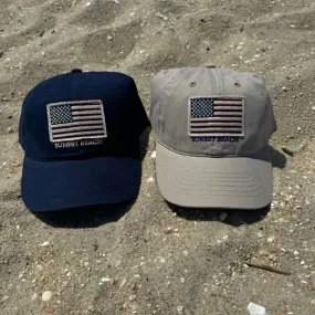 Sunset Beach American Flag Hat