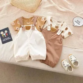 Teddy Bear Tshirt & Baby Boy Romper Duo