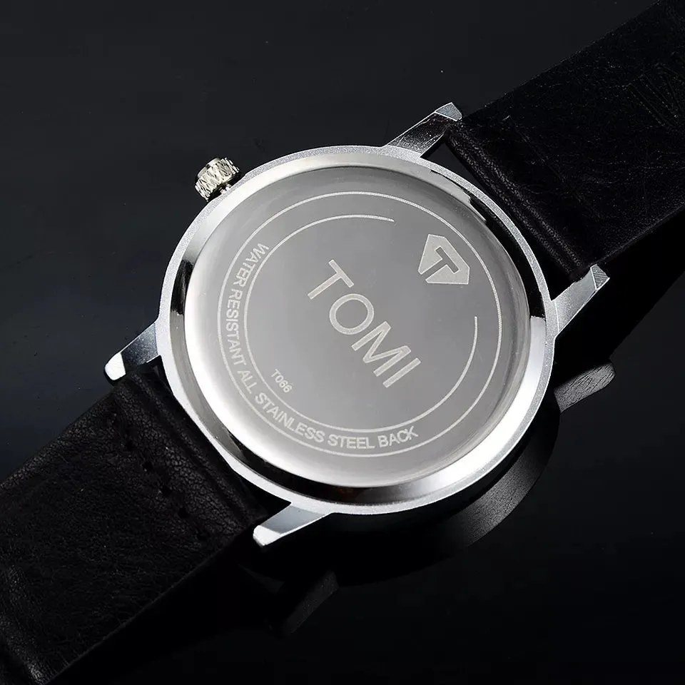 Tomi Brand Slim Luxury Leather Strap Wrist Watch TM103