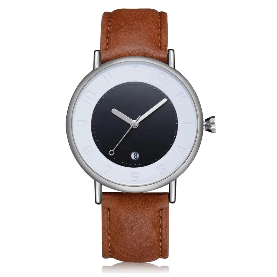 Tomi Brand Slim Luxury Leather Strap Wrist Watch TM107