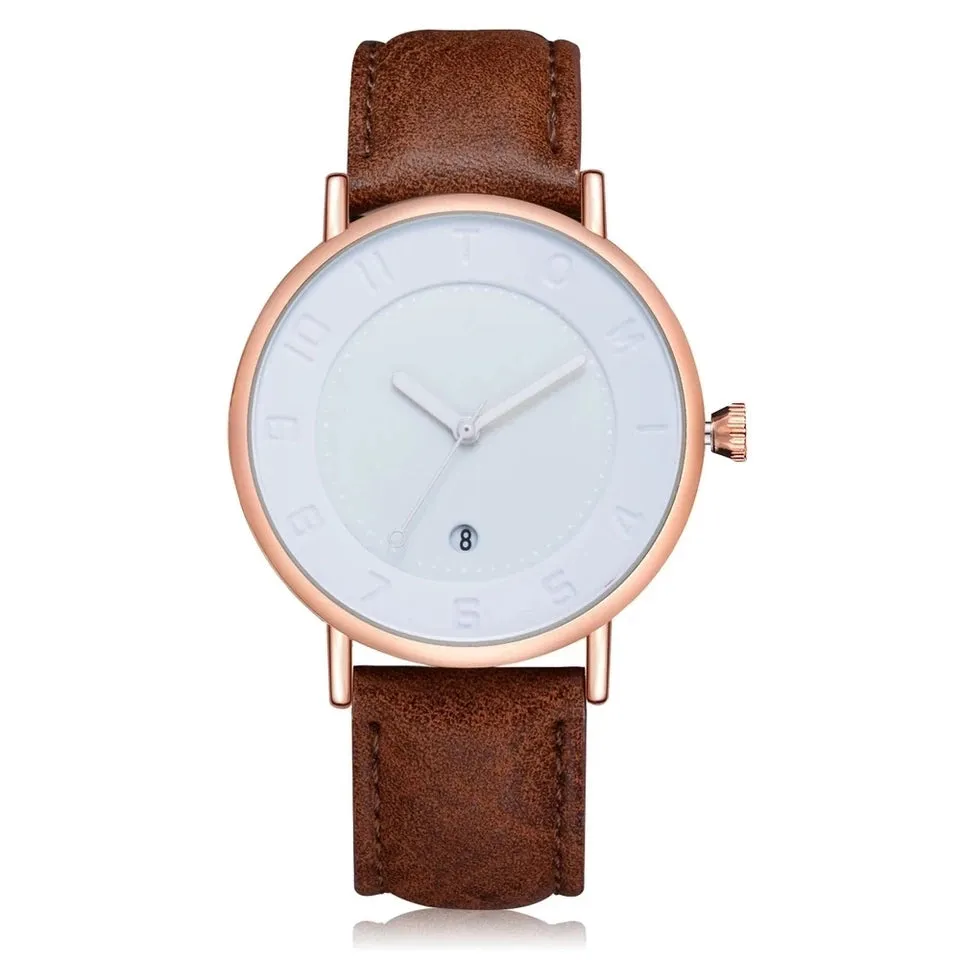 Tomi Brand Slim Luxury Leather Strap Wrist Watch TM107