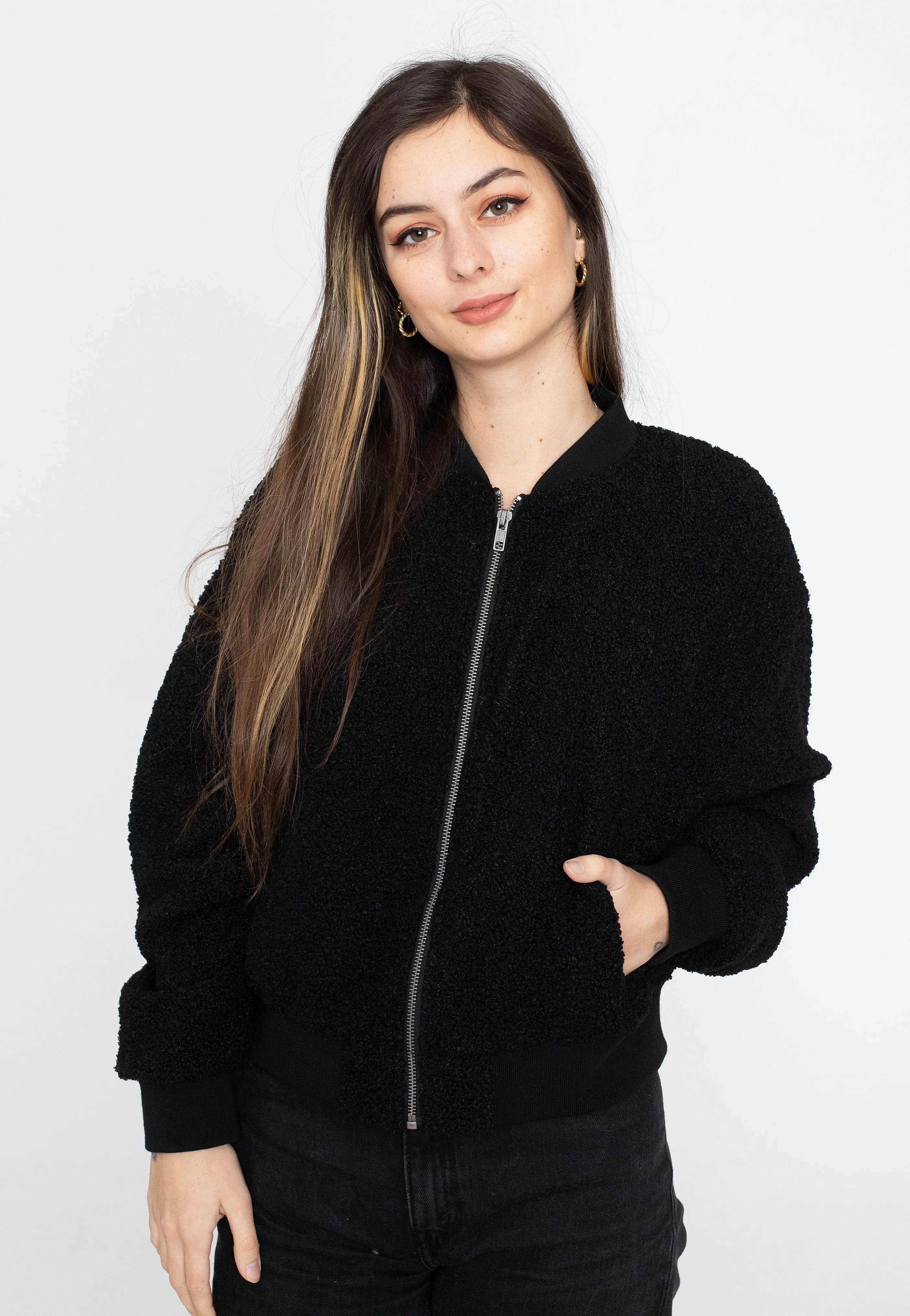 Urban Classics - Oversized Sherpa Bomber Black - Jacket