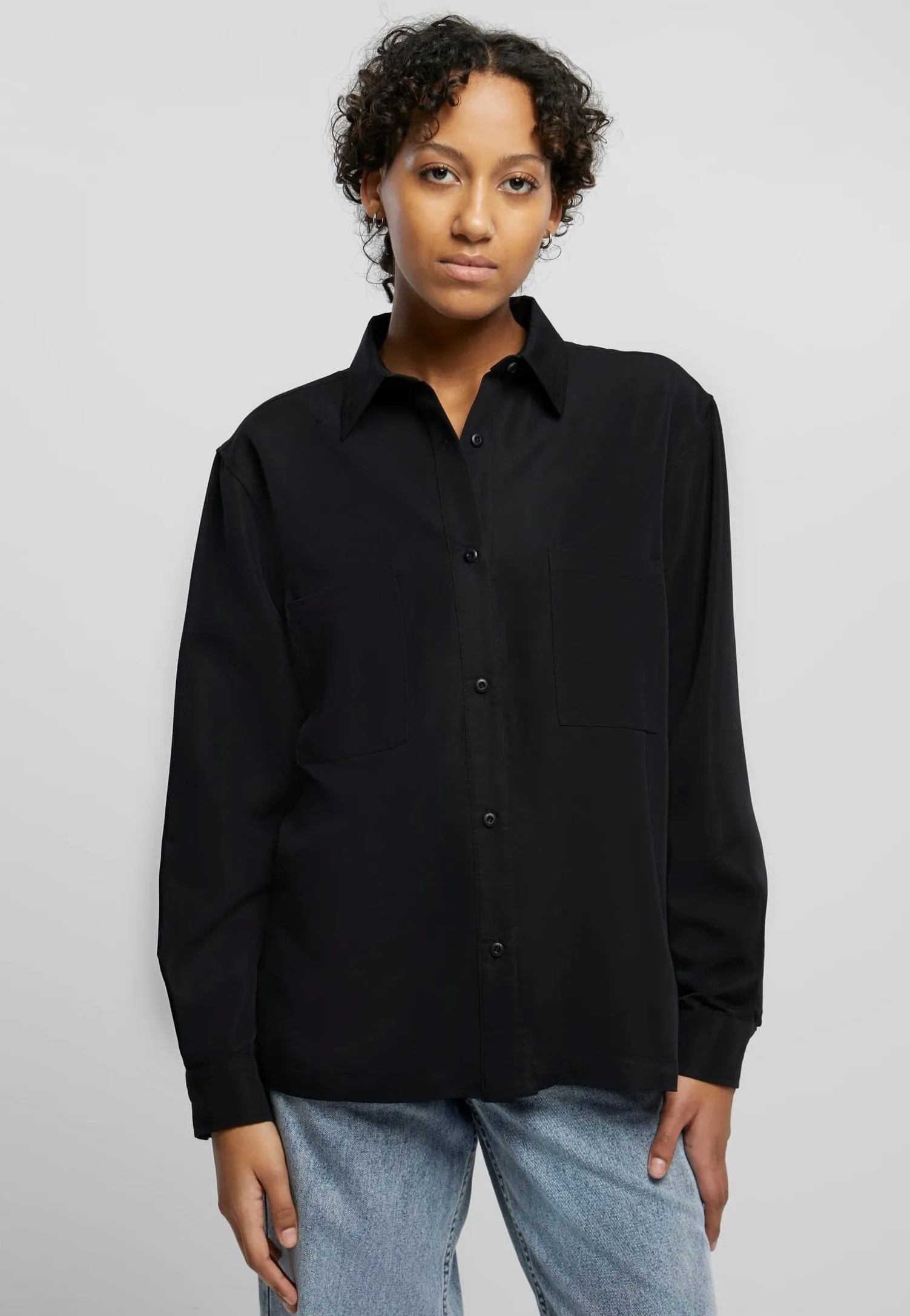 Urban Classics - Oversized Twill Black - Blouse