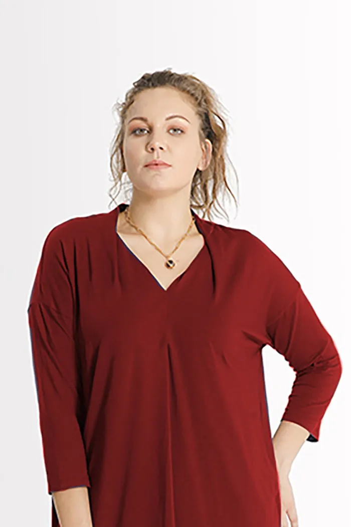 Valentina V-Neck Top // Bordeaux