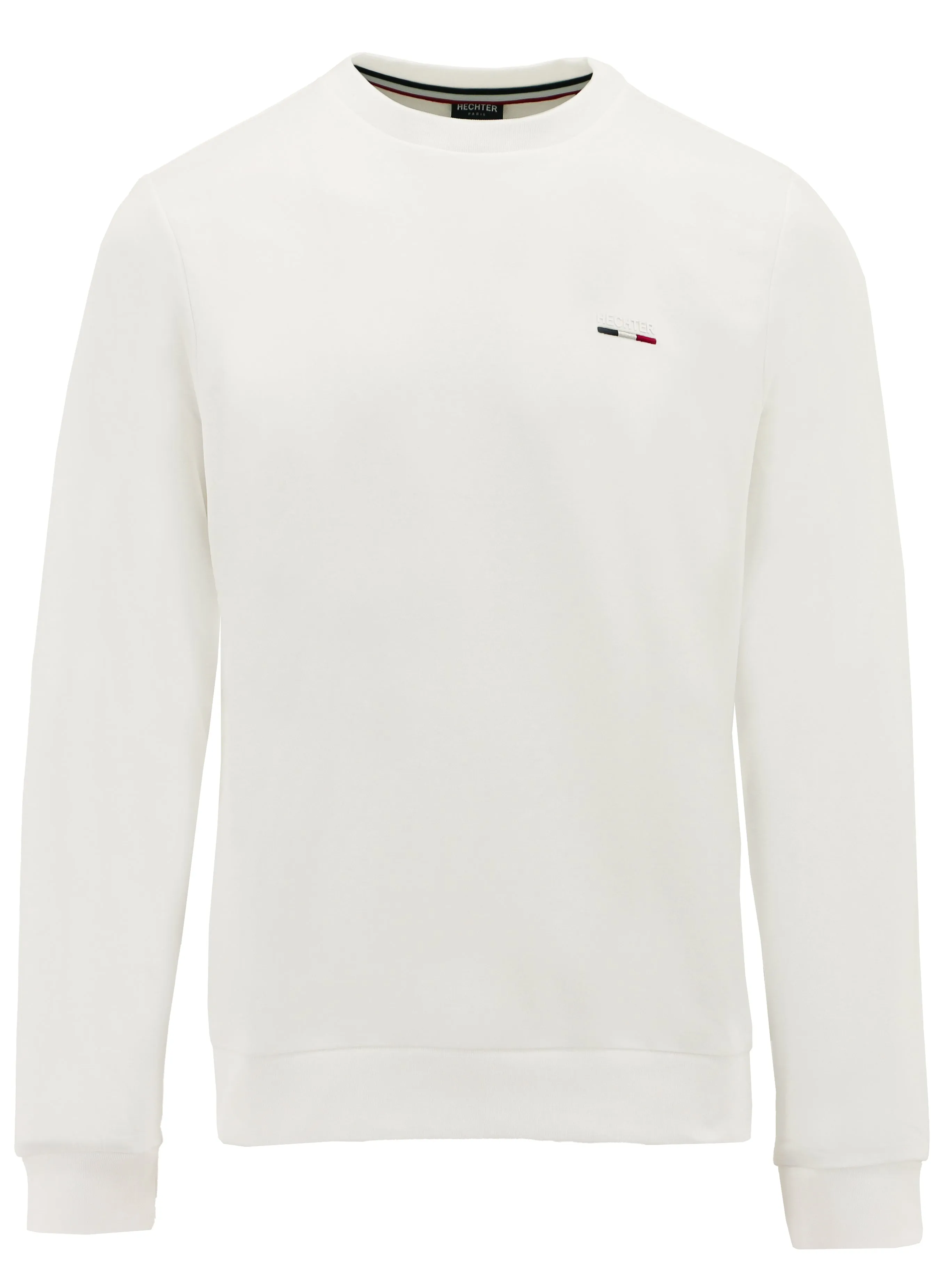 White Long Sleeve Logo Crew