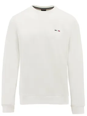 White Long Sleeve Logo Crew