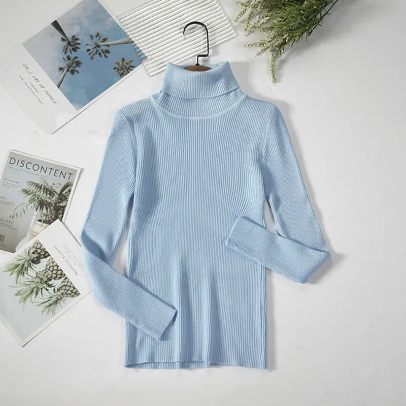 Women Turtleneck Casual Soft Knit Sweaters