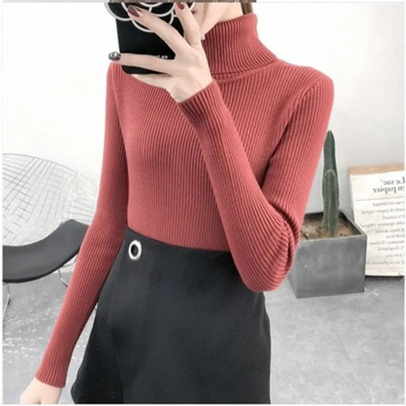 Women Turtleneck Casual Soft Knit Sweaters